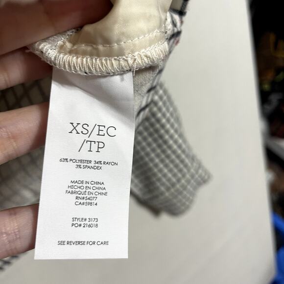 Cabi Grid Print Asymmetrical Button Up Jacket Blazer High Neck - Size‎ XS - Picture 4 of 9